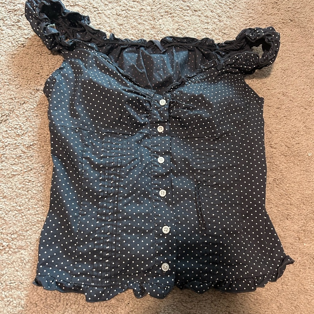 Brandy Melville polka dot Elena top